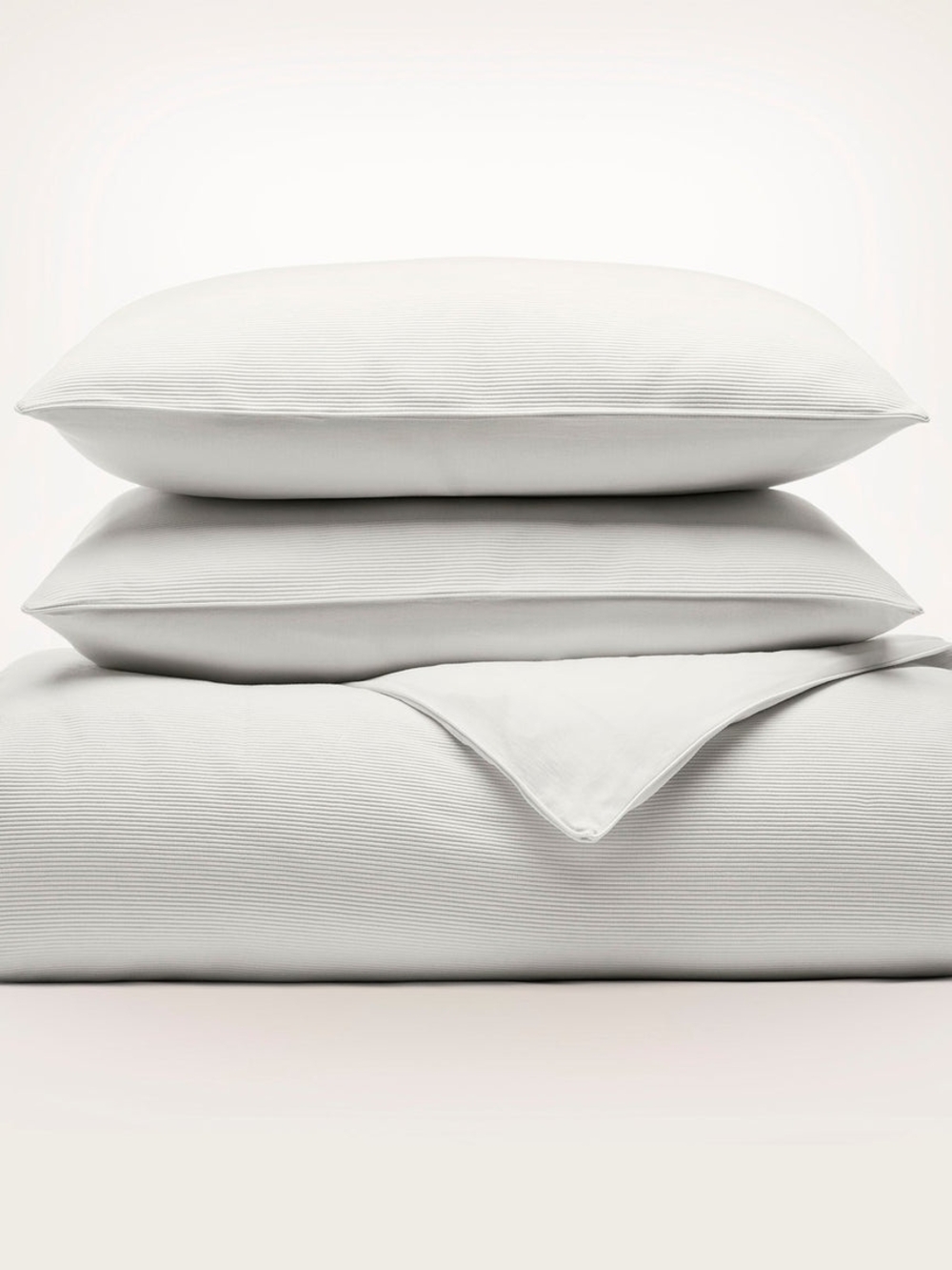 Boll And Branch Ottoman Ribbed Duvet Set, King/Cal King - White